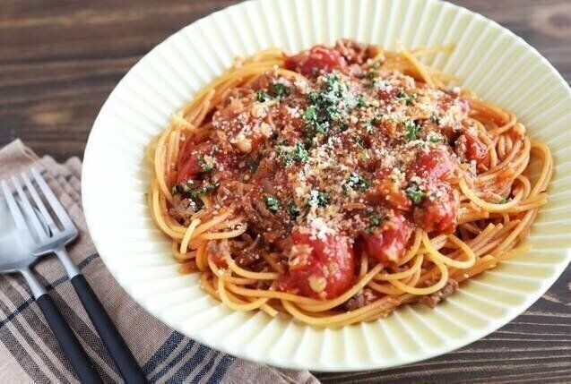 パスタ別茹で不要！ワンパンボロネーゼ