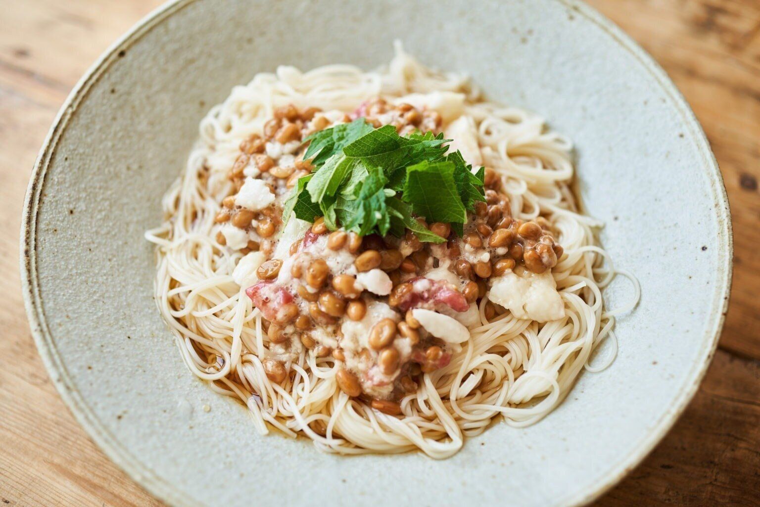 長芋入り納豆とろろそうめん
