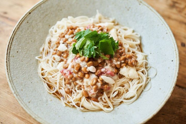長芋入り納豆とろろそうめん