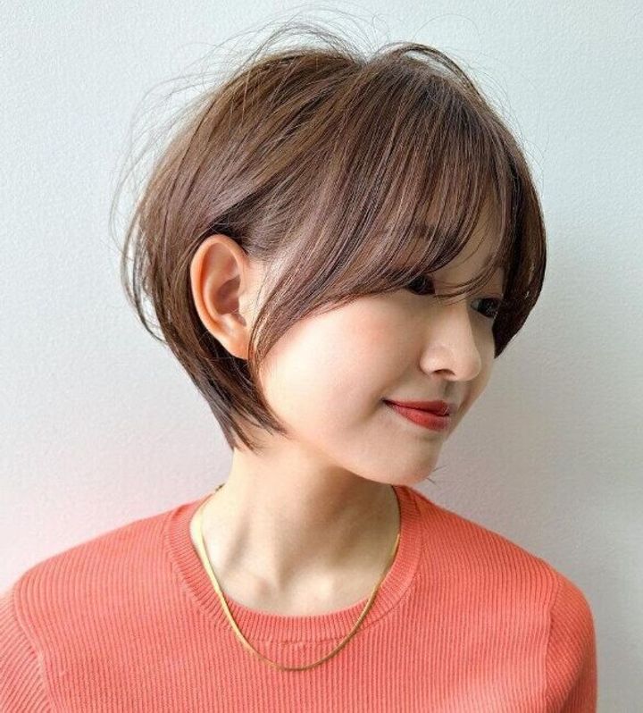 どんな顔型でも似合う!伸びてもまとまるショートボブ