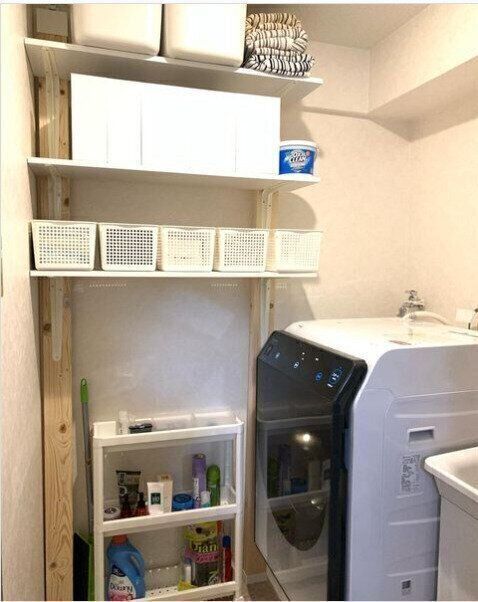 賃貸でも安心！ラブリコで洗面所に大容量の壁面収納をつくる