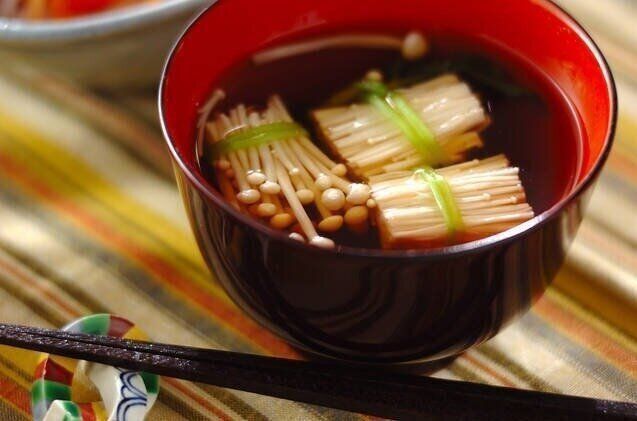 エノキとミツバのお吸い物