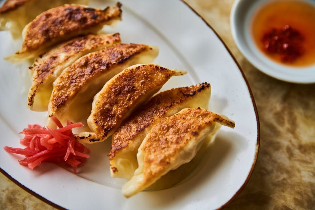 キャベツの芯と紅しょうがのささみ餃子