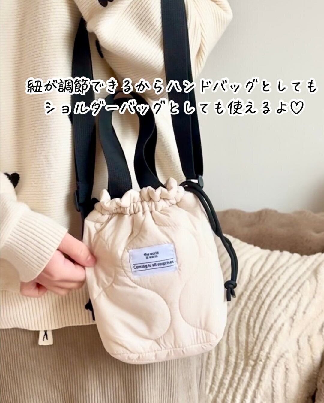 高見えでかわいい！「キルト巾着ショルダーバッグ」