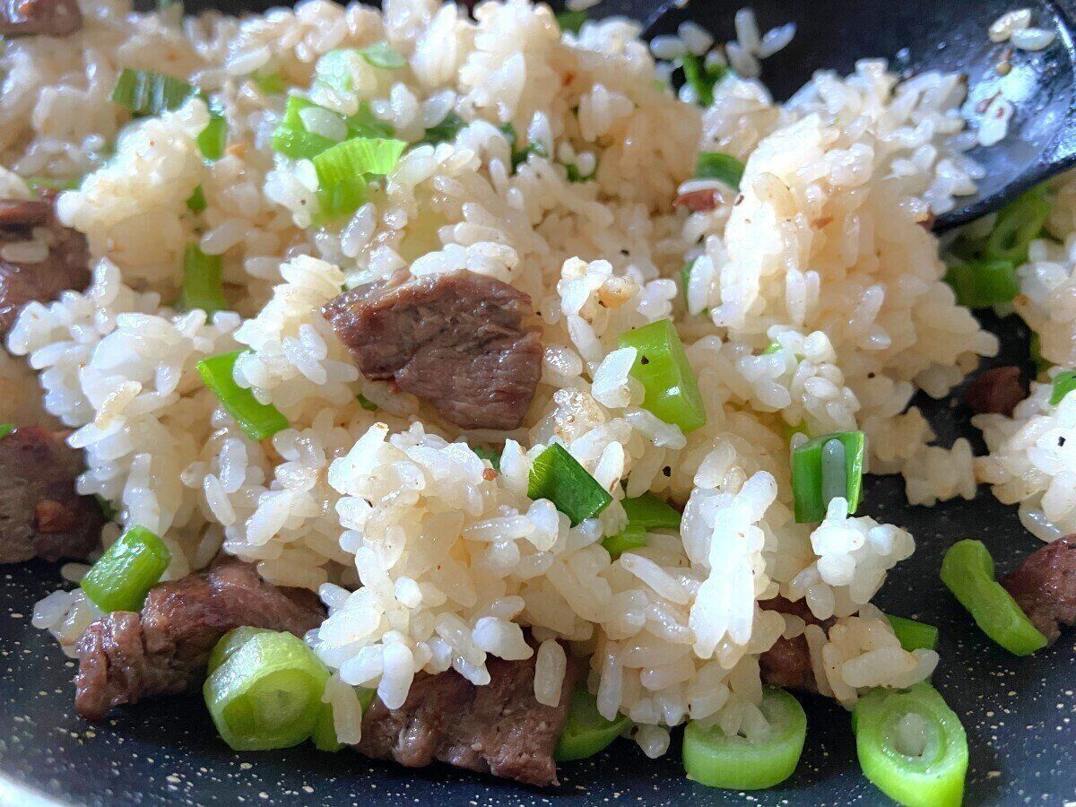 ネギとご飯をプラス