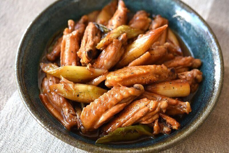 手羽先とねぎの煮物（甘辛煮）のレシピ