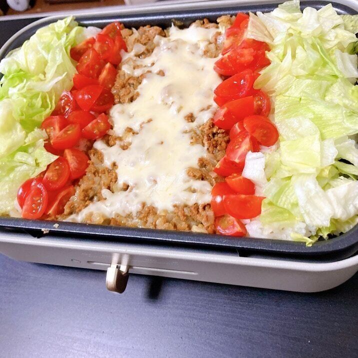 簡単！ホットプレートでタコライス！ 