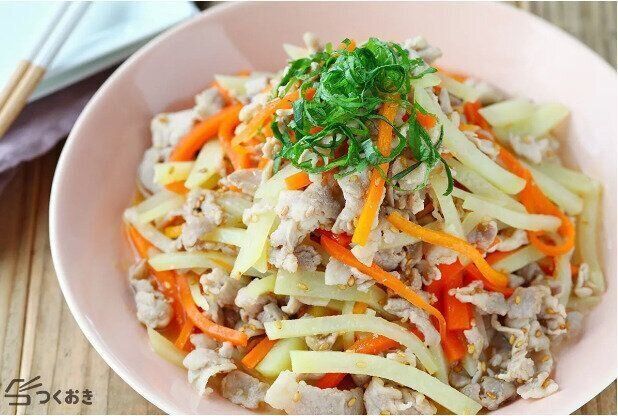 豚肉とじゃがいもの塩きんぴら