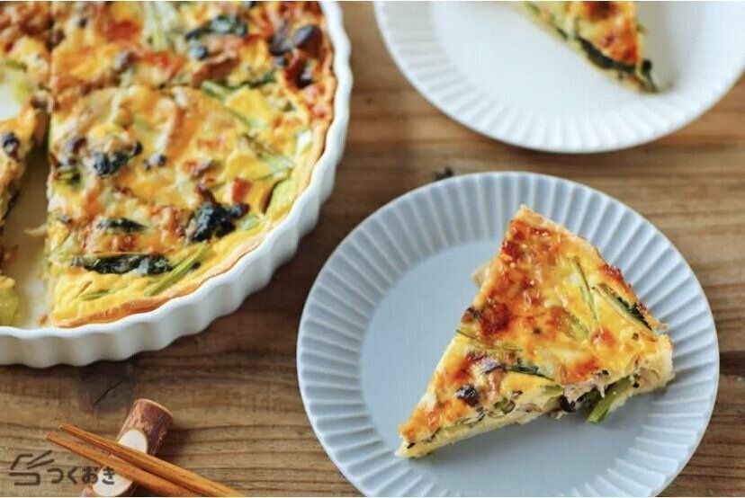 小松菜としめじの和風キッシュ