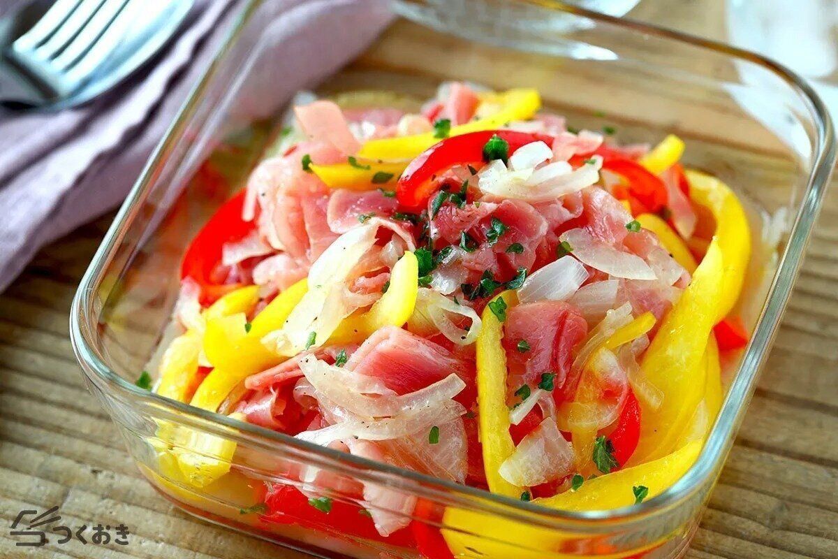生ハムとパプリカのマリネ