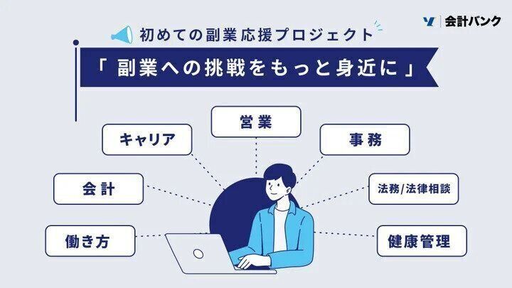 フリーランス/副業者向けスマホ会計アプリ「FinFin」を提供する会計バンク 初めての副業応援プロジェクト「副業への挑戦をもっと身近に」3月4日始動