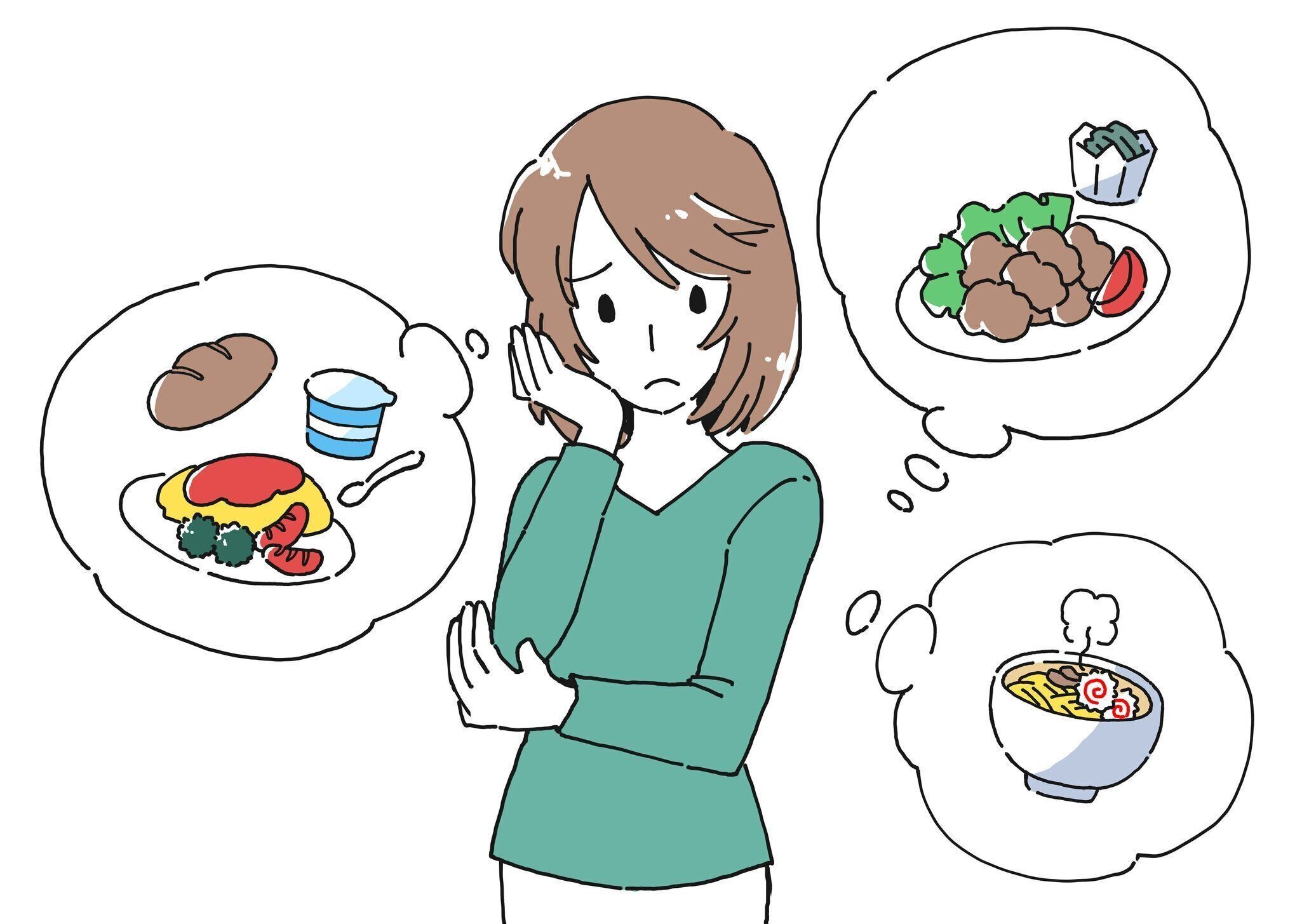 長時間休業中の家庭での食事や育児に苦しむ母親のイラスト素材