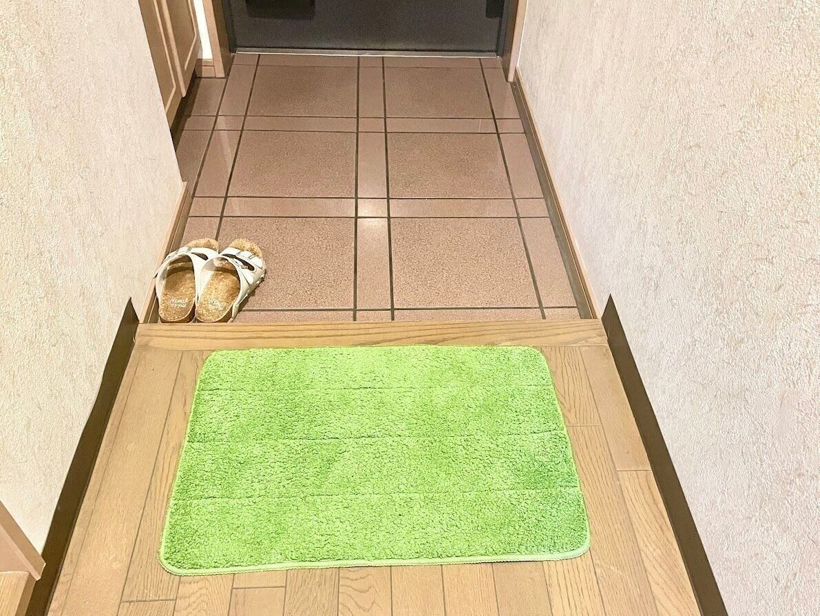 グリーンの玄関マット