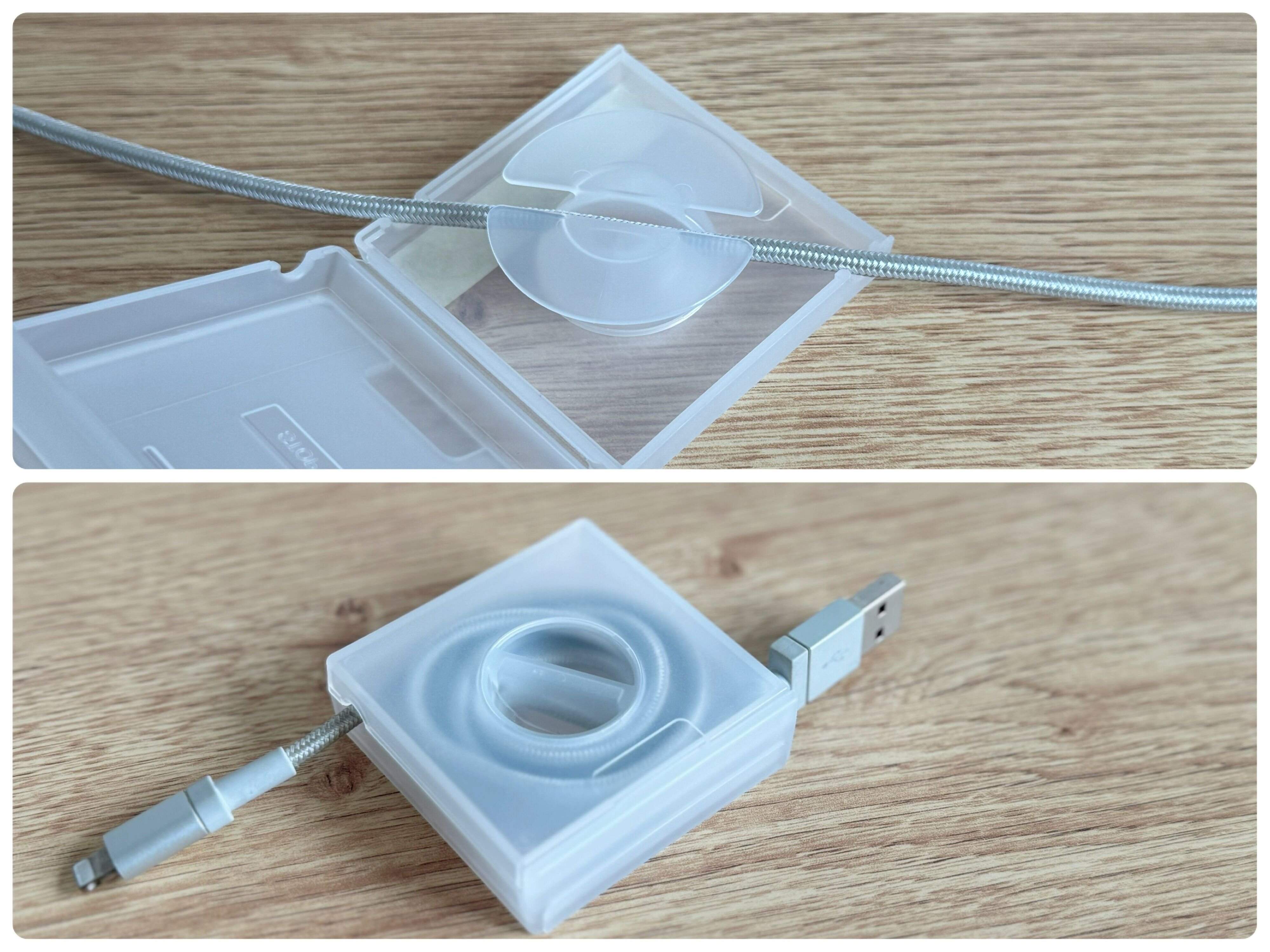 1．巻き取り式でくるくる回すだけでケーブルがまとまるから