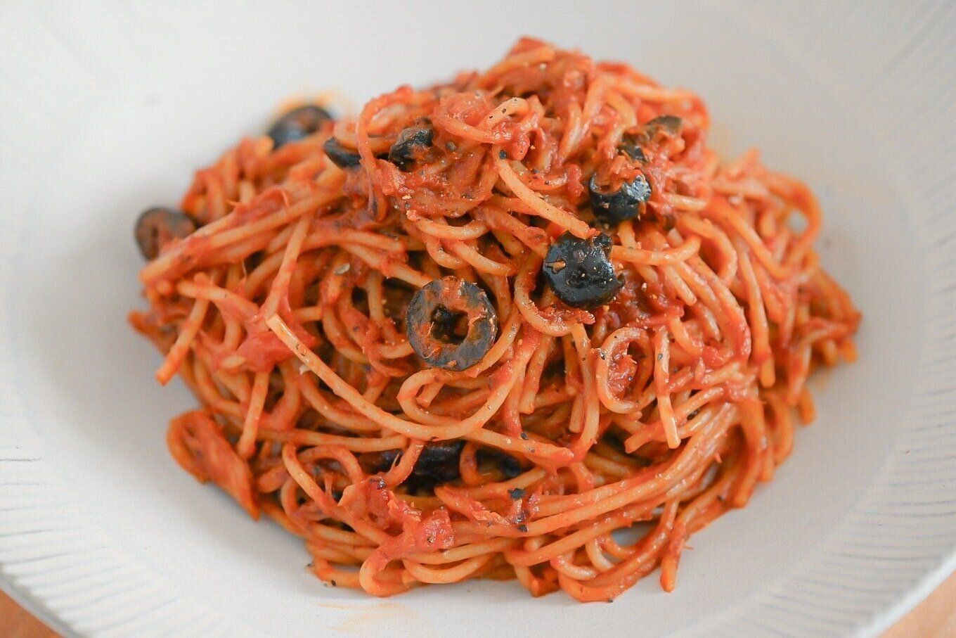 完成した濃厚トマト焼パスタ