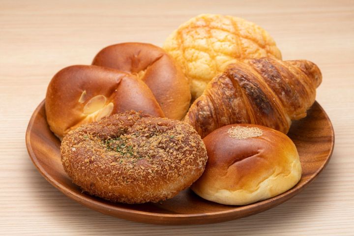 多種類のパンのクローズアップ