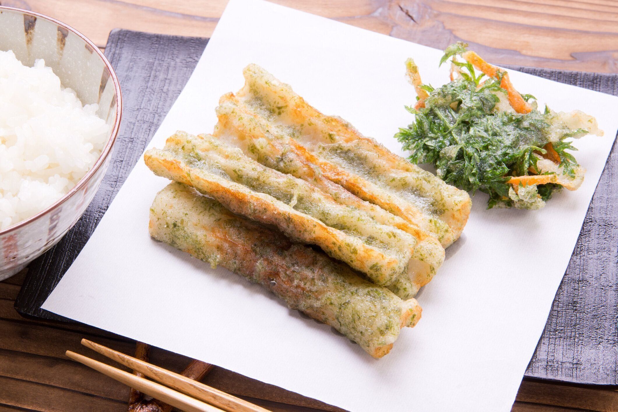 ちくわ揚げとかき揚げ