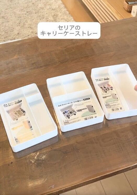 【セリア】A4キャリーケースワイド用トレーが家中で大活躍