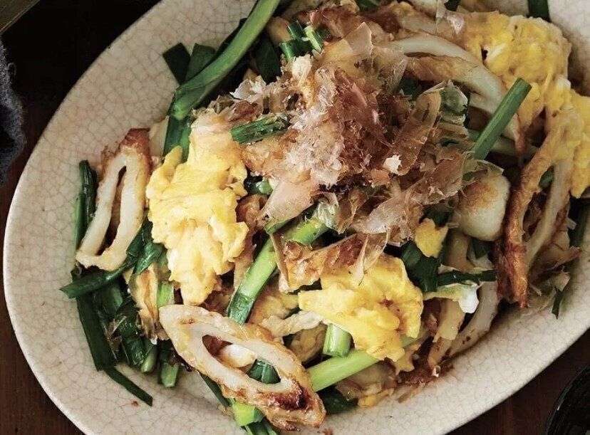 ちくわとにらの卵炒め