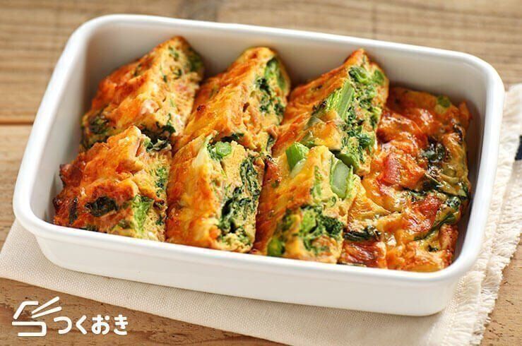 菜花のオープンオムレツ