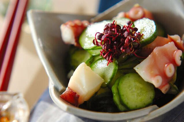 タコとキュウリのショウガ酢