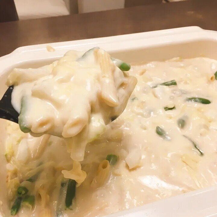 ホットプレートで作る白菜とベーコンのグラタン風