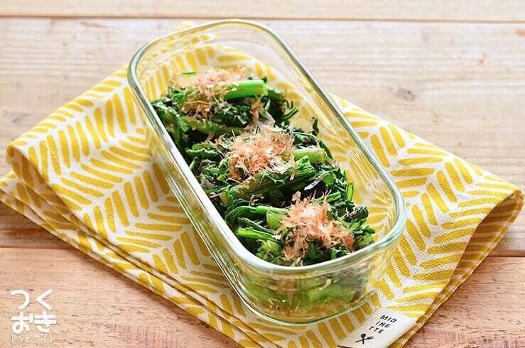 苦味をおさえて食べやすい。春菊のおひたし