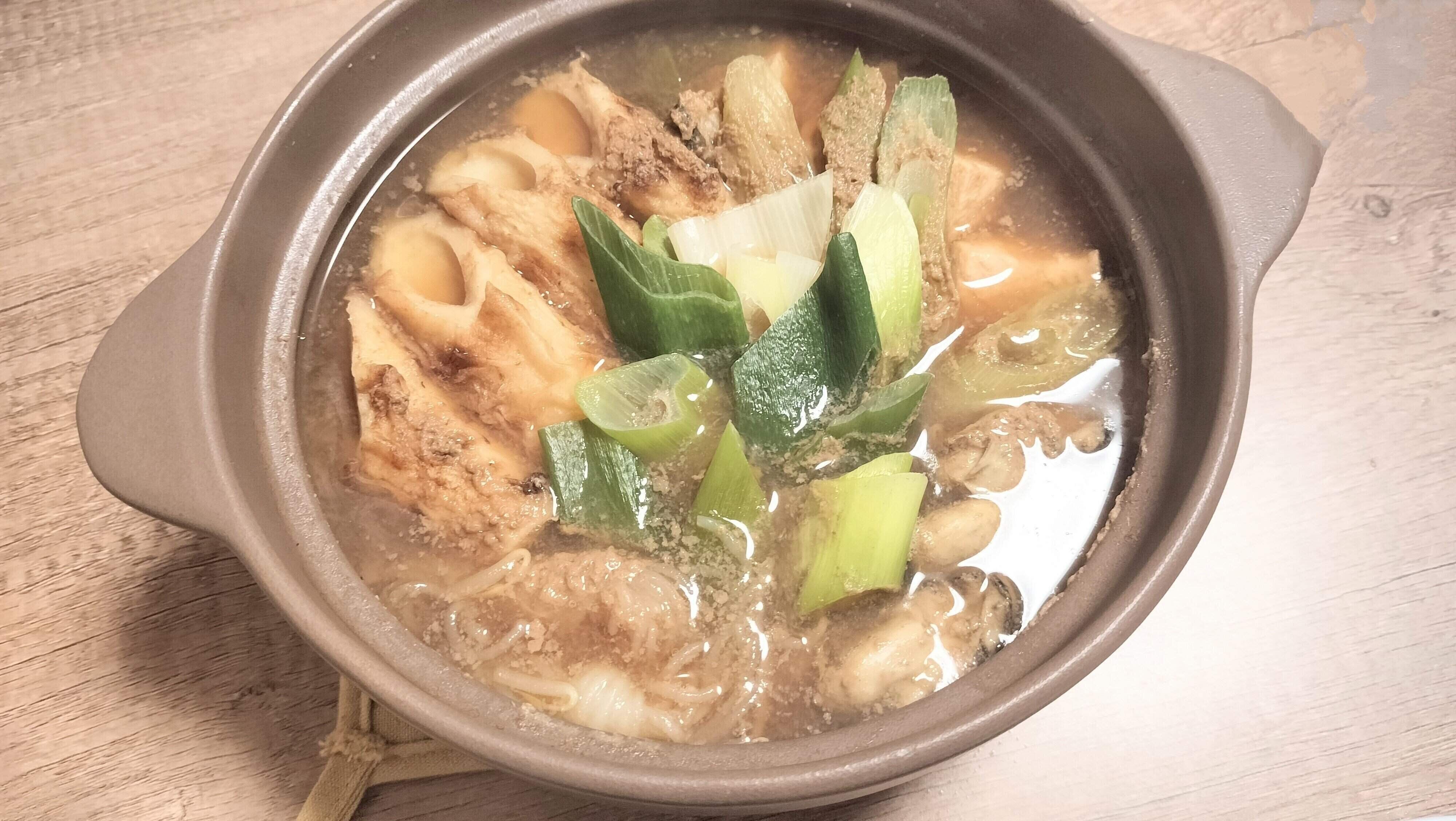 牡蠣鍋の出来上がり