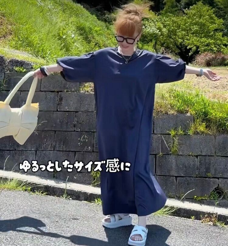 ぽわん袖ワンピ