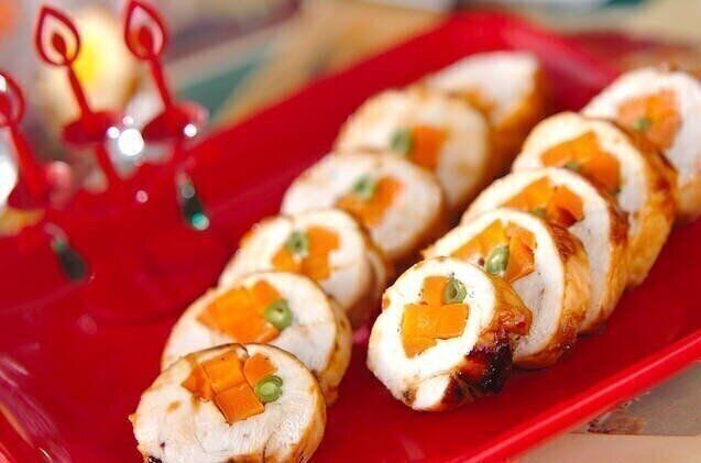 鶏むね肉を使ったロールチキン