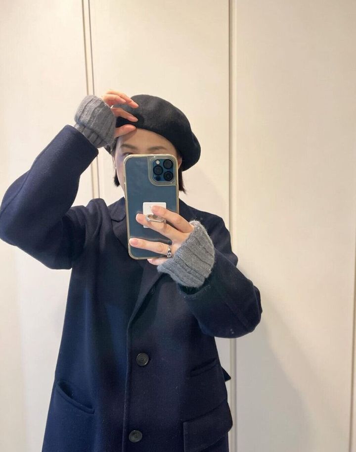 ベレー帽とアームウォーマー