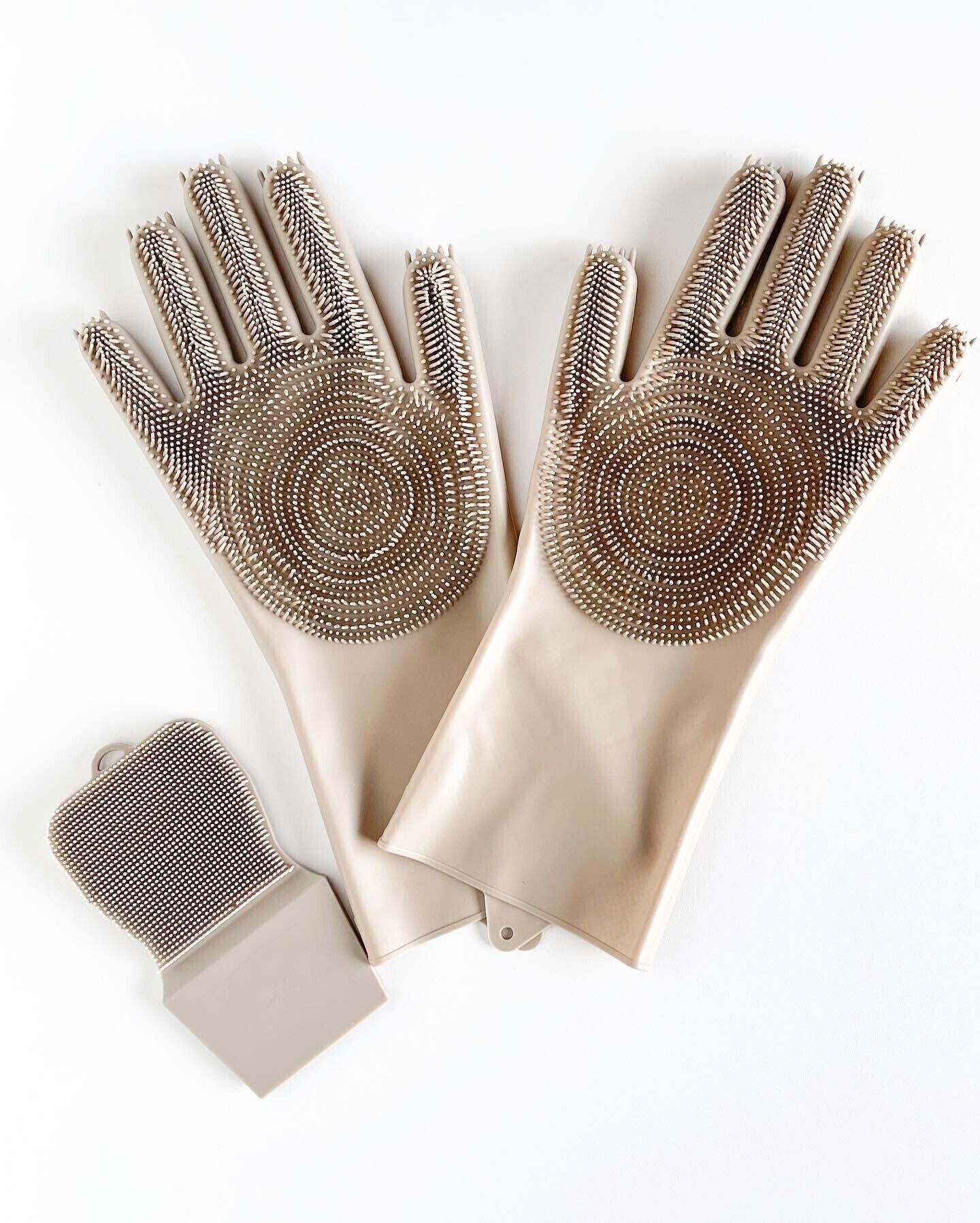 【3coins】すみずみ洗える！「シリコンブラシ手袋」