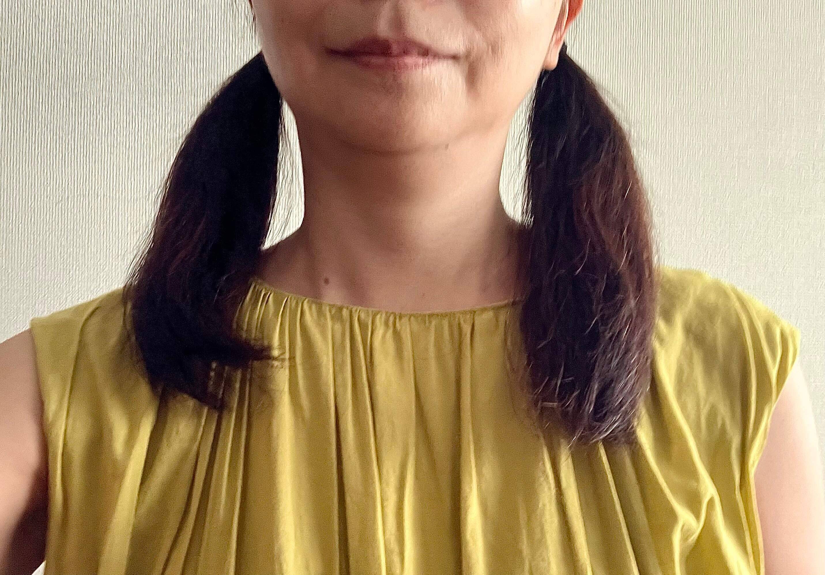 地毛でツインテールに