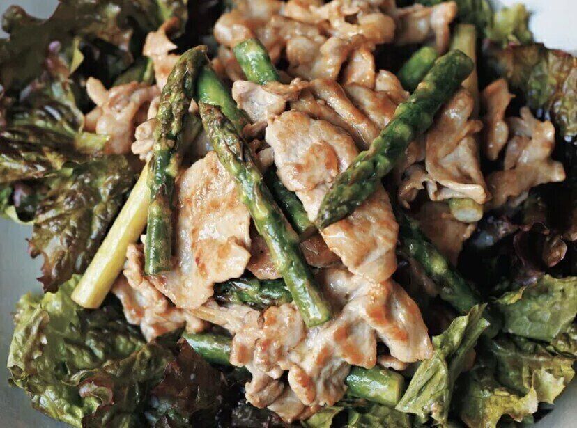 豚肉とアスパラガスのマヨ炒め