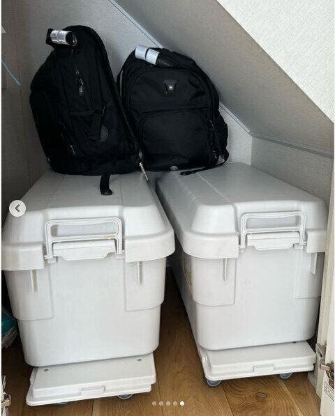 無印の台車をつかった楽ちん防災グッズ収納