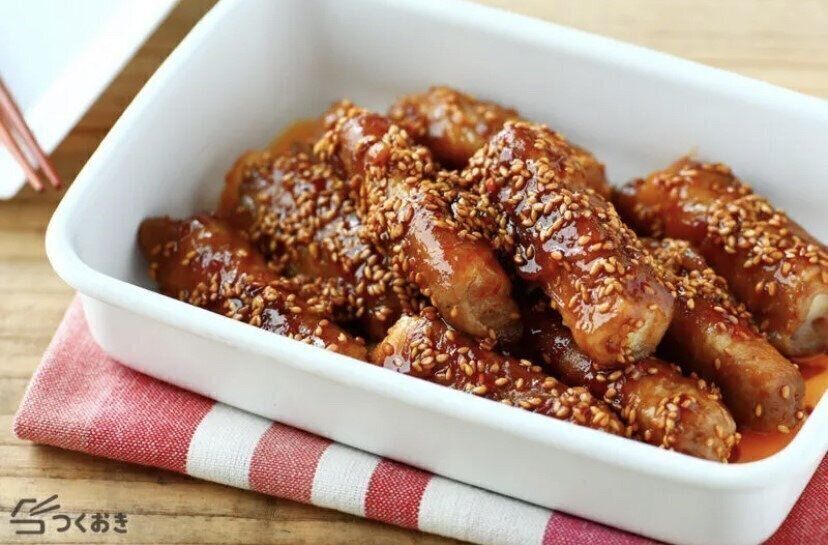 長芋の豚肉巻き旨辛味