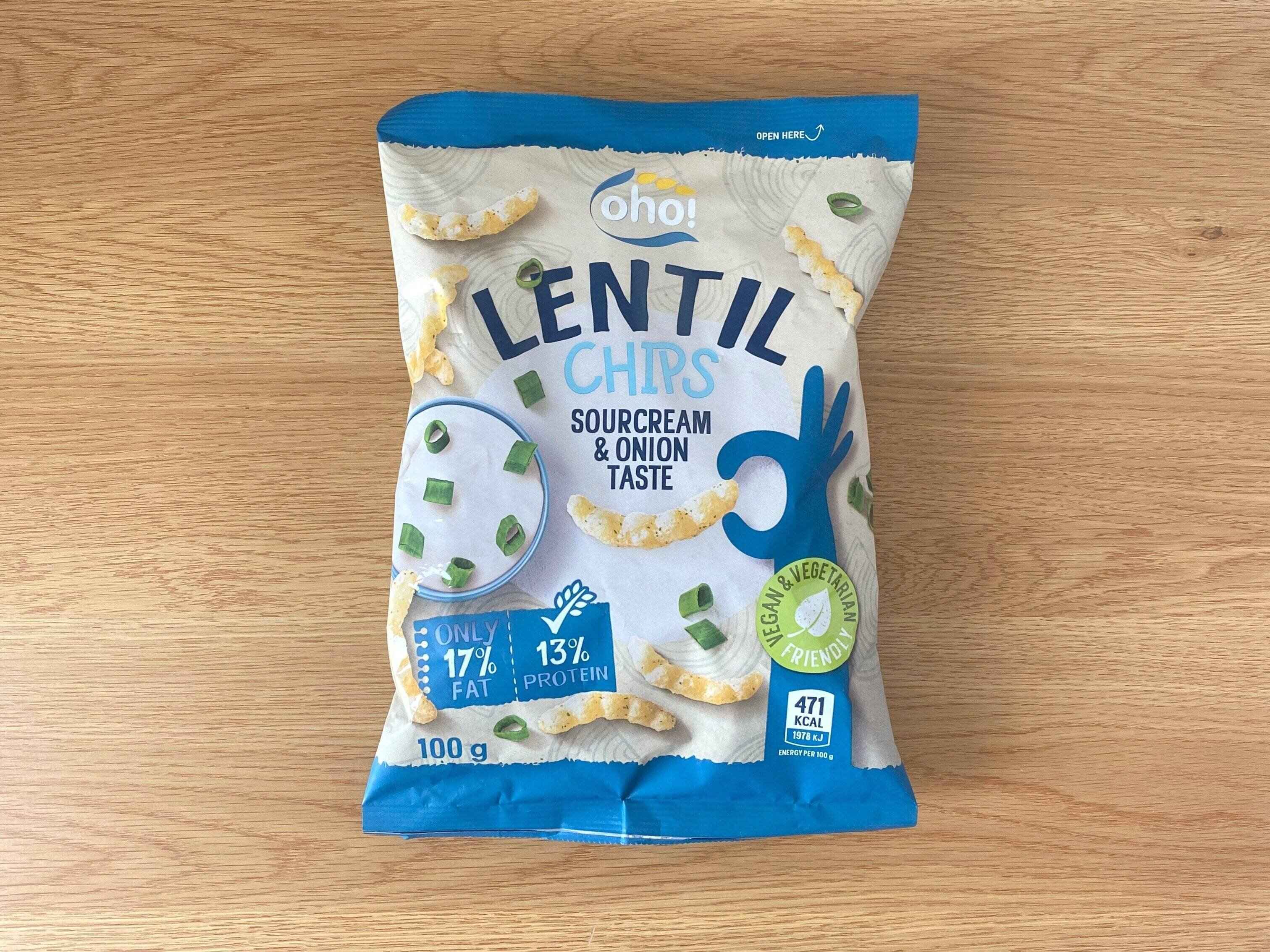 オホ　レンズ豆スナック　サワークリーム＆オニオン味