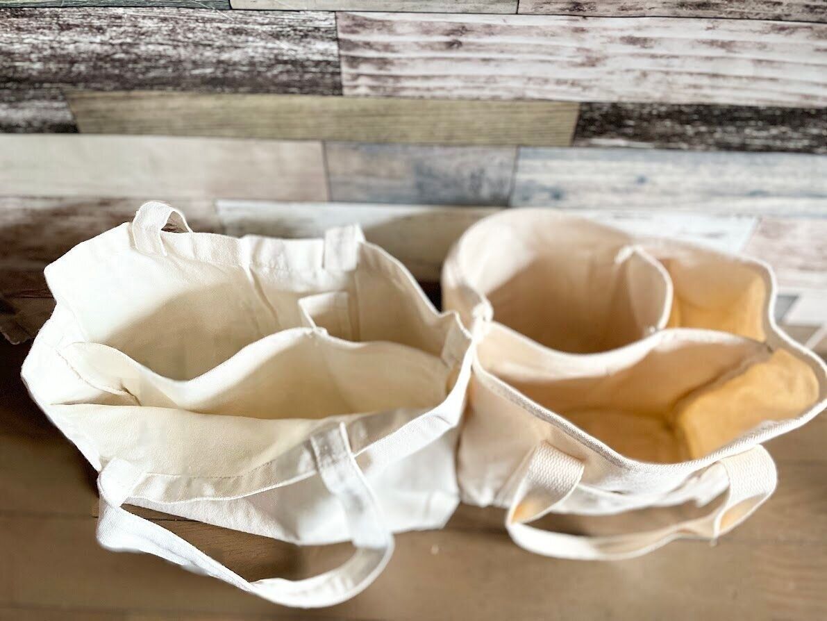 手提げバッグとトートバッグの内側