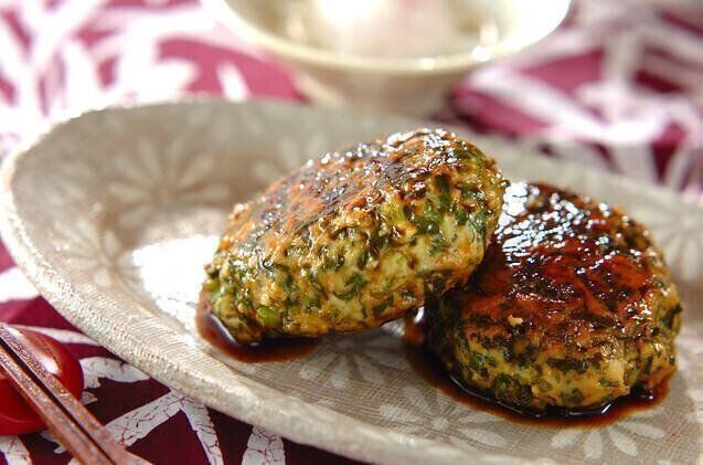 照り焼き春菊鶏つくね