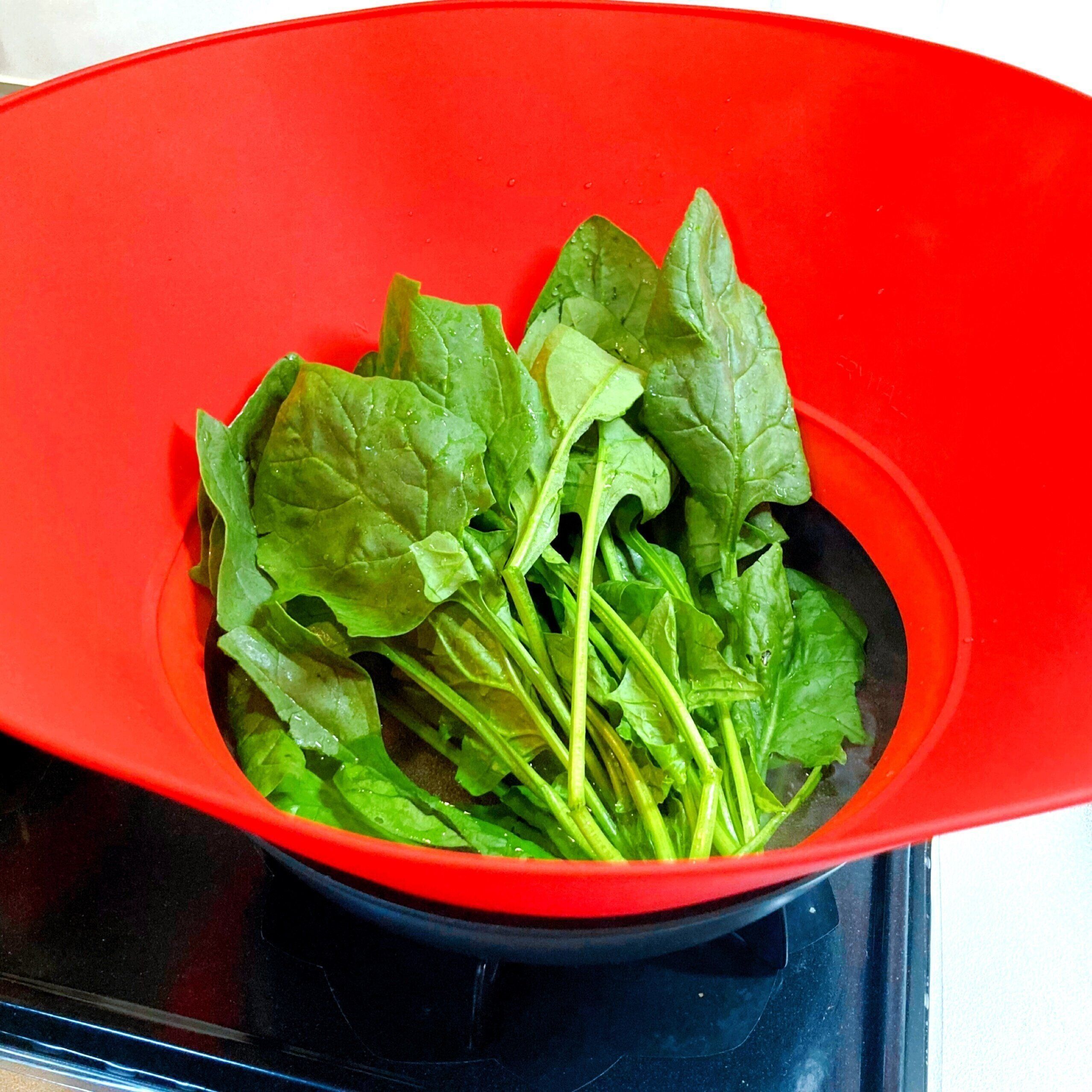 葉物野菜の下茹でに大活躍