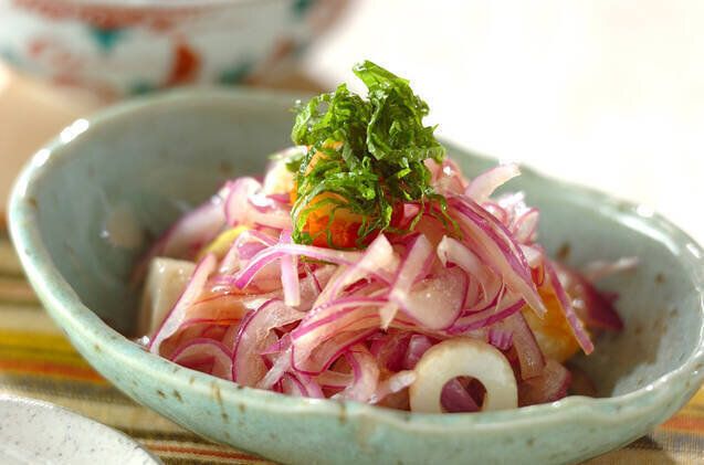 ちくわと紫玉ネギの酢の物