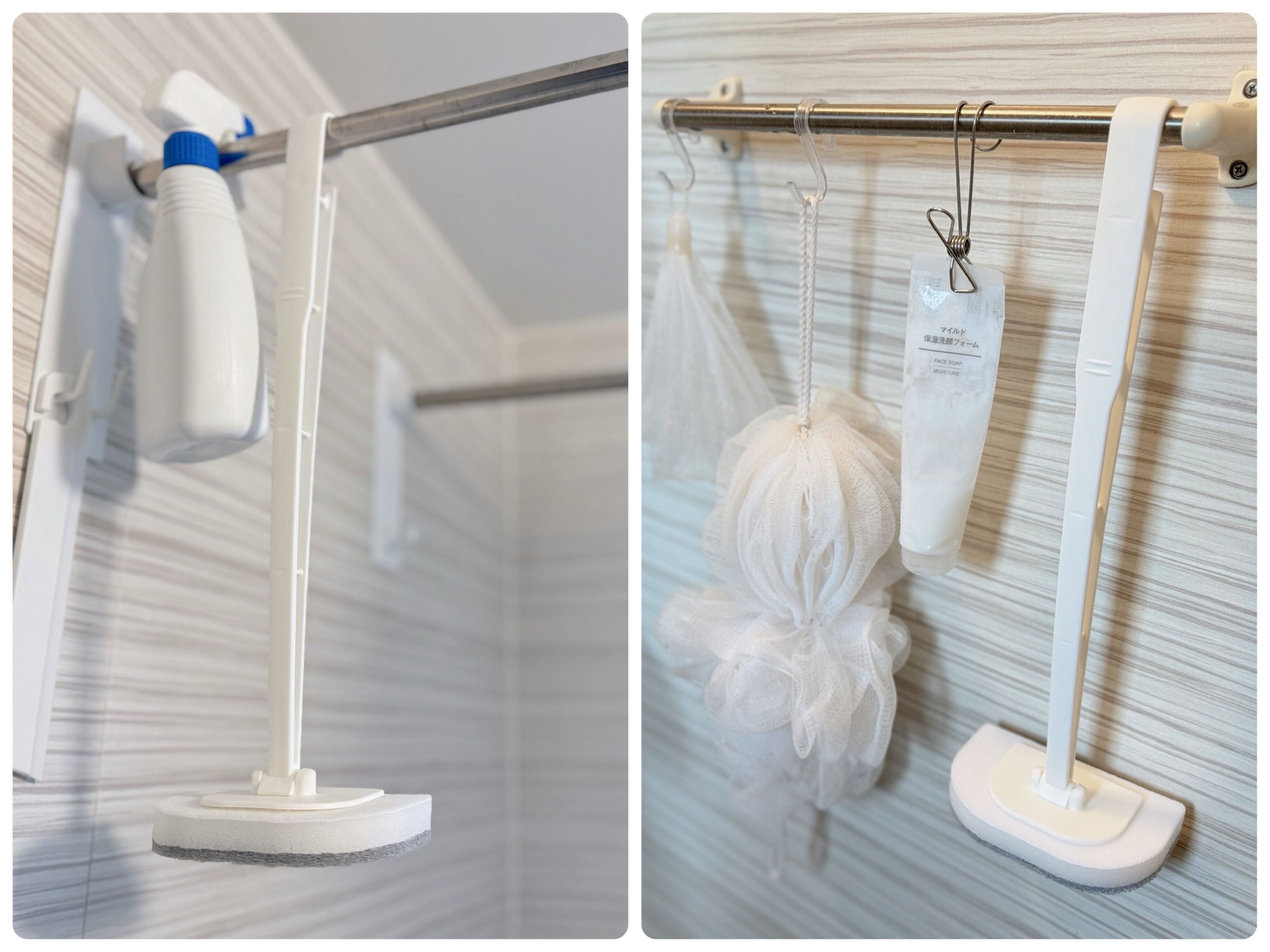 タオルバーにかけられるお風呂クリーナー