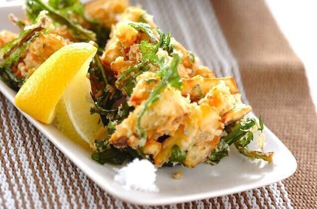 菊菜としらすのかき揚げ