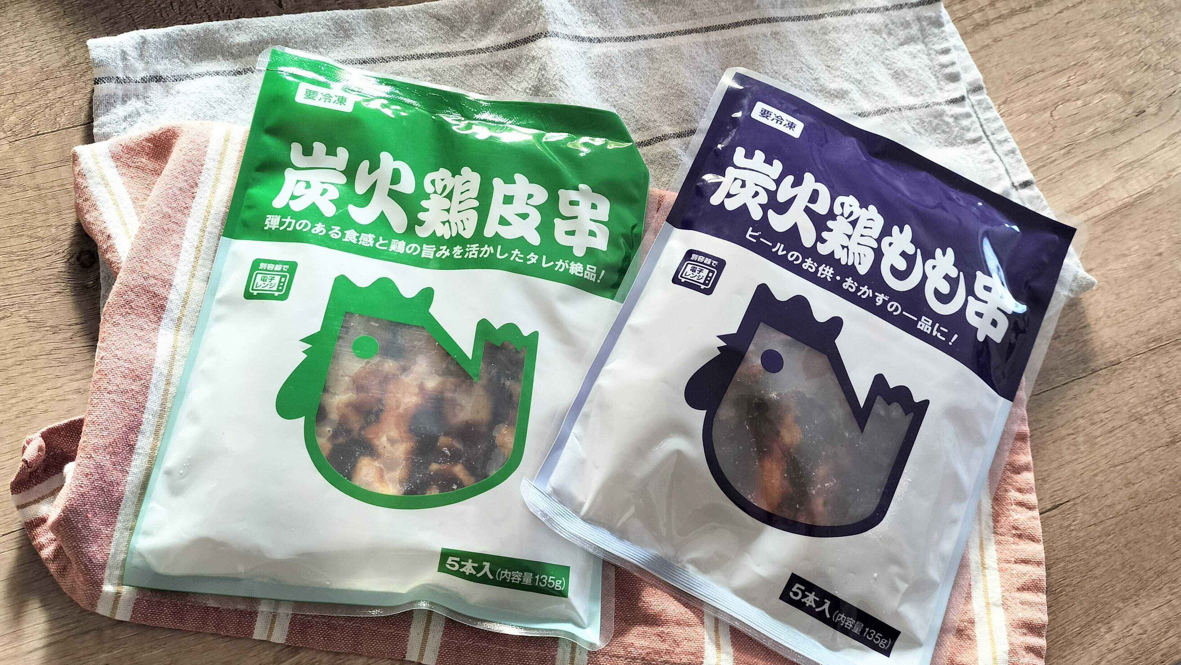 炭火鶏皮串と炭火鶏もも串