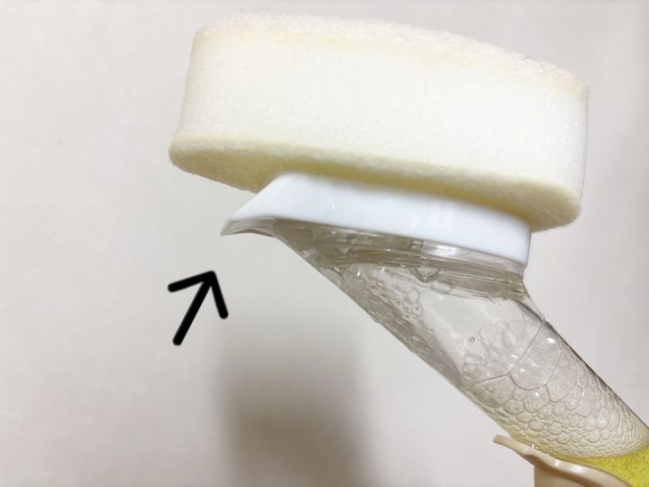 3COINS洗剤が出るキッチンスポンジ