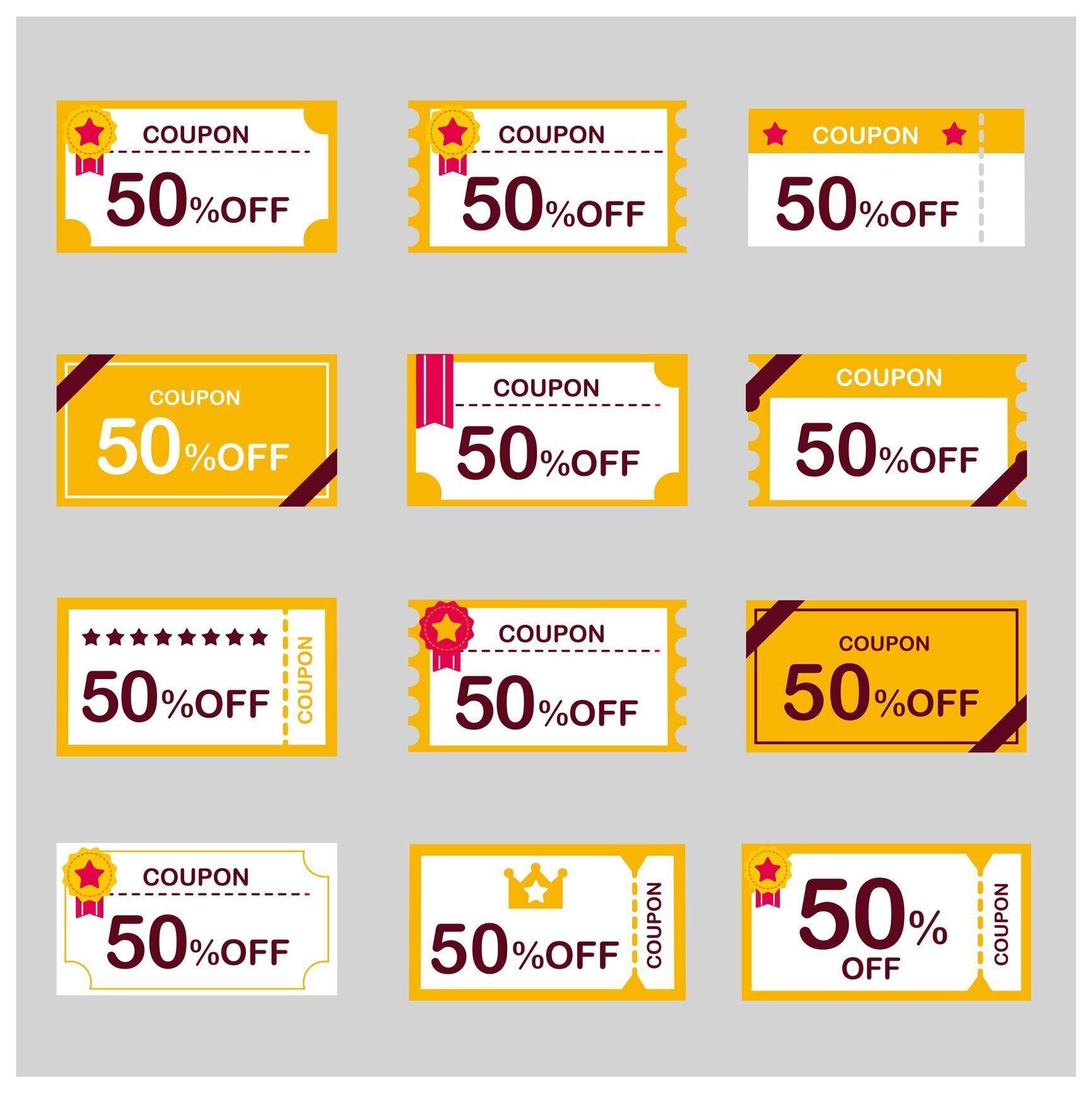 クーポン券割引チケットベクター