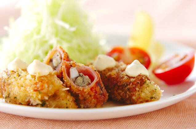 カキの生ハム巻きフライ