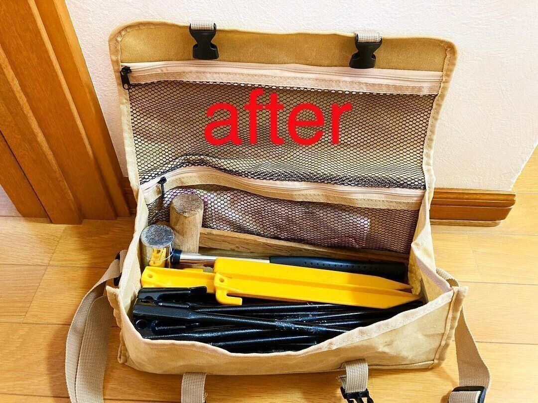【ワークマン】道具もおしゃれに収納！パラフィン帆布スクエアショルダー