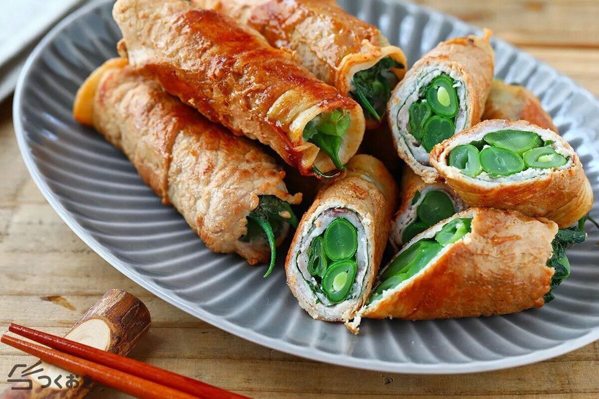 いんげんと大葉の豚巻き