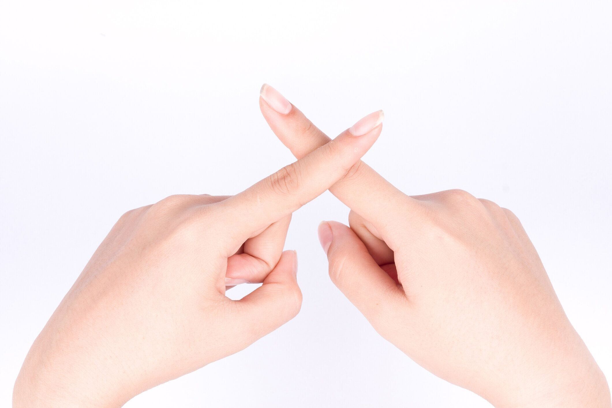 クロスられたか、またはただノー手シンボル